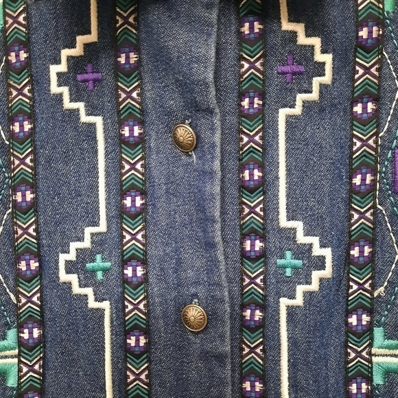 Panhandle Slim Tribal Western Denim Shirt M - Picture 2 of 6